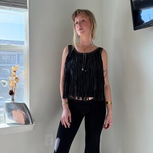 Vintage 2000s fringe zip up top